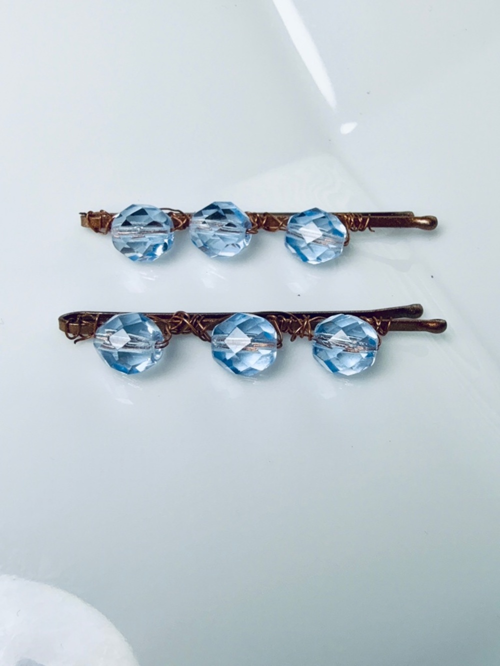 Lavender Faceted Beaded Bobby Pins